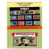 Image 1 : LOT OF HISTORIC US STAMPS (14 DIFFERENT-WITH BONUS JOHN F. KENNEDY ONE MILLION DOLLAR BANKNOTE-NOVEL