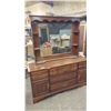 Image 1 : SIX COMPARTMENT DRESSER WITH MIRROR (71" X 60" X 17")