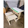 Image 1 : CHILDS TABLE 16X22.5X19.75" WITH TWO BENCHES 10X15.5X11.5"