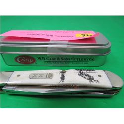 POCKET KNIFE IN TIN DISPLAY WITH SHEATH (W.R. CASE AND SONS CUTLERY)