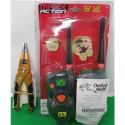 WALKIE TALKIES AND BROWNING ALUMINUM PLIERS