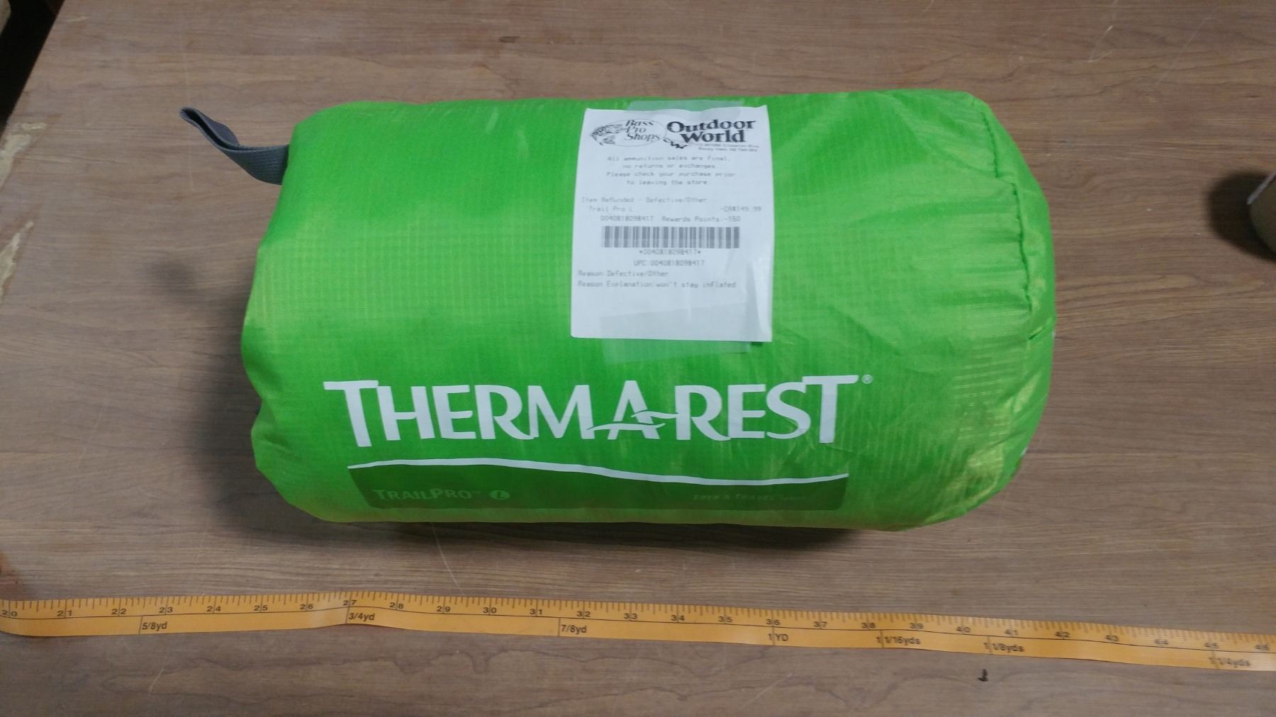 THERMAREST SELF INFLATING BACKPACKING MATTRESS