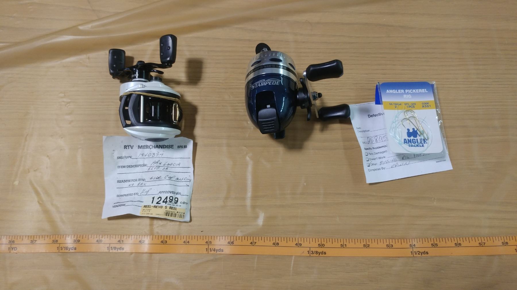 ABU GARCIA REVO 35 REEL, STAMPEDE REEL AND PICKEREL RIG