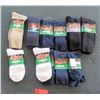 Image 1 : Qty 10 Men's Extra Wide Comfort Fit Socks in Black, White, Tan