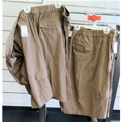 Qty 2 Falcon Bay Sportswear Tan Elastic Waist Shorts Size 7XL