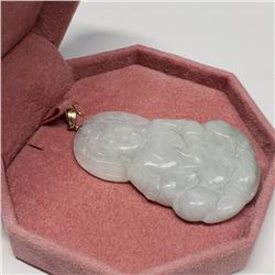 14K Yellow Gold Jade Buddha Pendant (~weight 17g), Suggested Retail Value $400