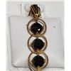 Image 2 : 18K Yellow Gold Black Diamond(1.4ct) Pendant, Made in Canada, Appraised Retail $2105