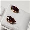 Image 1 : 14K Yellow Gold Garnet(0.8ct) Earrings, Made in Canada