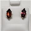 Image 2 : 14K Yellow Gold Garnet(0.8ct) Earrings, Made in Canada