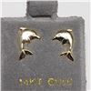 Image 2 : 14K Yellow Gold Dolphin Screwback Earrings, Made in Canada, Suggested Retail Value $140