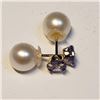 Image 4 : 10K Yellow Gold Tanzanite(0.56ct) Freshwater Pearl 2-In-1 Reversible Earrings, Made in Canada, Sugge