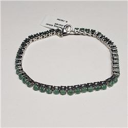 Silver 45 Emerald(5.1ct) Bracelet, Appraised Retail $1396