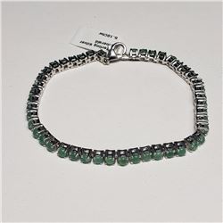 Silver 45 Emerald(5.1ct) Bracelet, Appraised Retail $1396