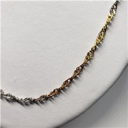 10K Tricolor Gold (2.5G) Chain, Made in Canada, Suggested Retail Value $1000