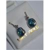 Image 3 : 10K White Gold Genuine Rare Blue Zircon(2.2ct) Earrings, Made in Canada, Suggested Retail Value $600