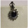 Image 1 : 14K White Gold Ceylon Sapphire(0.6ct) Diamond(0.18ct) Pendant, Made in Canada, Appraised Retail $297