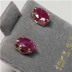 10K Yellow Gold Ruby(0.6ct) Earrings, Made in Canada, Suggested Retail Value $300