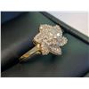 Image 2 : Ladies 14K Gold 1.00 carat Diamond Cluster ring set with round and baguette stones with certificate 