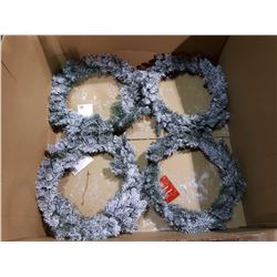 Home Accents Holiday 26  Flocked Wreath Lot of 4