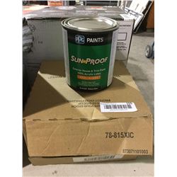 Case of PPG Sun Proof Exterior House and Trim Paint Acrylic Latex Midtone Base (4 x 857mL)