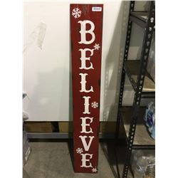 Home Accents Holiday Wooden Porch Sign -  Believe 