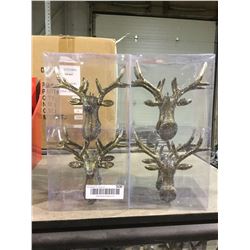 Home Accents Holiday 4-Piece Shatter Resistant Deer Ornaments Lot of 2