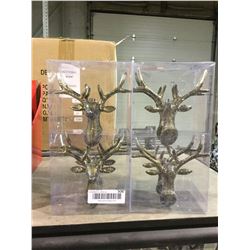 Home Accents Holiday 4-Piece Shatter Resistant Deer Ornaments Lot of 2