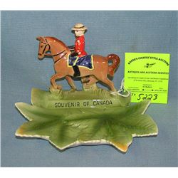 Royal Canadian mounted police figural souvenir dish