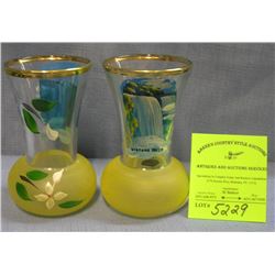 Pair of great early Niagara Falls souvenir vases