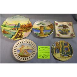 Collection of souvenir dishes