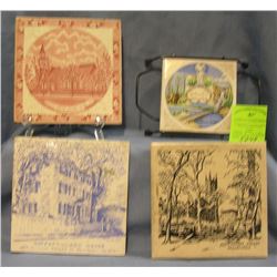 Group of early and vintage souvenir tiles