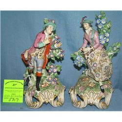 Pair of hand painted German porcelain figurines