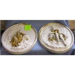 Pair of high quality heavy wall plaques