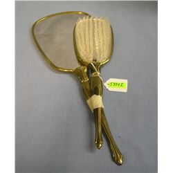 Vintage mirror and brush vanity set