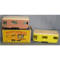 Matchbox caravan in pink w/ rare yellow caravan