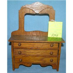 Miniature oak salesman sample dresser