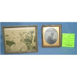 Pair of vintage picture frames with images