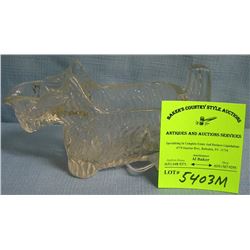 Early glass dog candy container