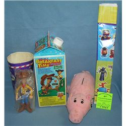 Group of vintage toy story toys and collectibles