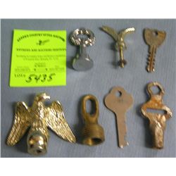 Group of vintage finials and keys