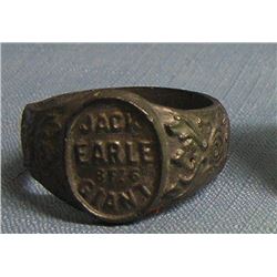 Antique metal Jack earl giant souvenir ring
