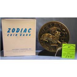 Vintage Aries coin bank mint with original box