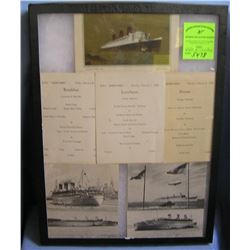 Queen Mary photo post card and menu