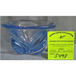 High quality blue art glass bowl