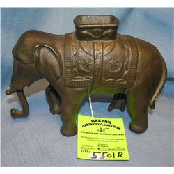 Antique cast iron elephant bank circa early 1900's