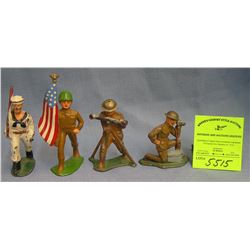 Group of vintage toy soldiers