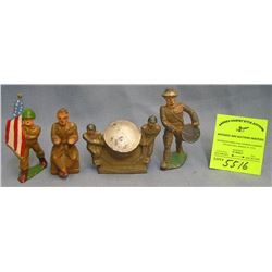 Group of vintage toy soldiers