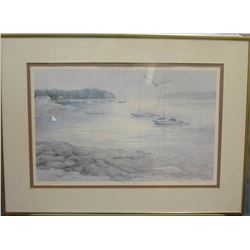 Signed and numbered lithograph "Quiet Cove"