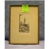 Image 1 : Antique original etching of the London Clock Tower