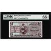 Image 1 : Series 661 $5 Military Payment Certificate Note PMG Gem Uncirculated 66EPQ